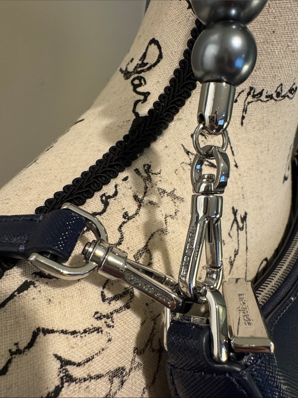 Kate ♠️ Navy with metallic beads Crossbody - Picture 11 of 14